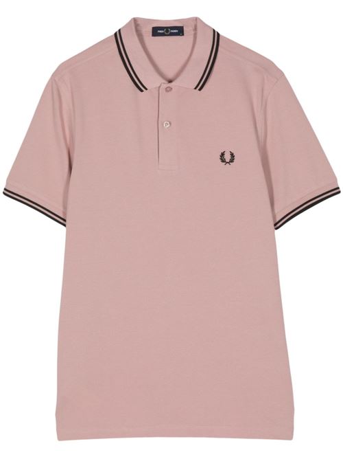 Polo manica corta con doppio bordino e logo ricamato FRED PERRY | M3600T89
